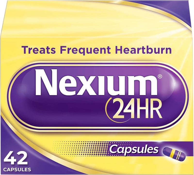 NEXIUM 24HR Acid Reducer Heartburn Relief Capsules for All-Day and All-Night Protection from Frequent Heartburn, Heartburn Medicine with Esomeprazole Magnesium - 42 Count - Image 1